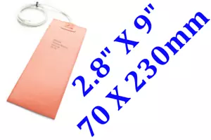 Almohadilla térmica de silicona tanque de aceite 2,8"" X 9"" 70 X 230 mm 24 V 100 W con 3 m JSRGO CE UL - Imagen 1 de 12