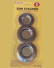 3 Sink Strainer Stainless Steel Plug Hole Basin Trap Drainer Cover 2x76mm 1x63mm