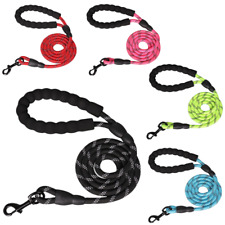 5FT Reflective Dog Leash Rope Braided Pet Leads Strong Training Padded Braided