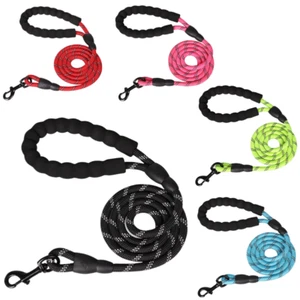 5FT Reflective Dog Leash Rope Braided Pet Leads Strong Training Padded Braided - Picture 1 of 6