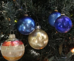 Vintage Mismatched Mercury Glas Weihnachtsschmuck Cottagecore Bauernhaus Retro - Bild 1 von 10