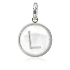 Burberry Marbled Resin ‘L' Alphabet Charm In Palladium/Mother-Of-Pearl