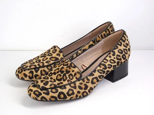 NEXT Forever Comfort Leopard Court Shoe Block Heel Animal Print Size UK 4 W 37 - Picture 1 of 10