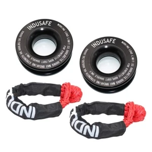 2Pack Heavy Duty Recovery Ring Snatch Block Pulley w/Soft Shackle Tow Winch Rope - Picture 1 of 7
