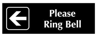 Please Ring Bell with Left Arrow Sign Plaque 5 Sizes 30 Colours Door - image 1 of 4