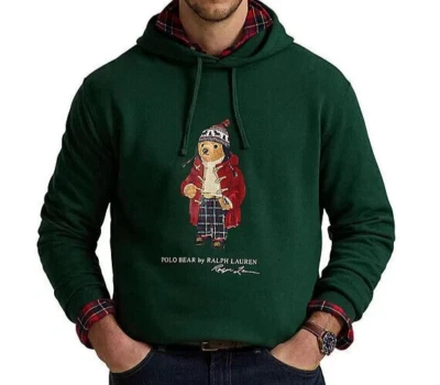 NUEVO CON ETIQUETAS Polo Ralph Lauren $188 Verde Pino OSO DE INVIERNO SUDADERA CON CAPUCHA Sudadera Hombres XXL 2XL Foto 1 de 4