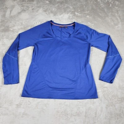 Женская футболка Zella размер XL синяя сетка эластичная с длинным рукавом спортивная для досуга тренировок - Изображение 1 из 4