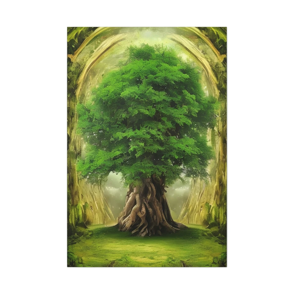 Unique Art, Painting of a Large Tree, Original Canvas Print, Tree Wall Art - Image 1 of 1