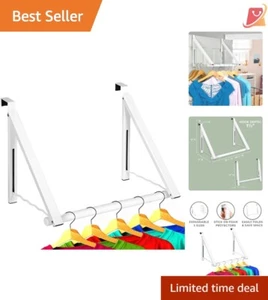 Over The Door Hanger Metal 2 Hooks Collapsible Towel Rack Storage Organizer - Picture 1 of 11