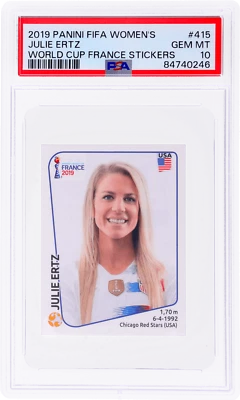 Pegatinas Panini Copa Mundial Femenina FIFA 2019 Francia Julie Ertz #415 PSA 10 Foto 1 de 2