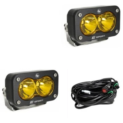 Par de luces antiniebla LED con punto ámbar deportivo Baja Designs™ S2 y arnés de cableado Foto 1 de 2