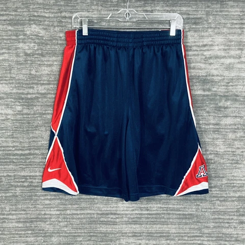 Vintage Nike Arizona Wildcats Basketball Shorts Mens Medium Blue Red NCAA Cover