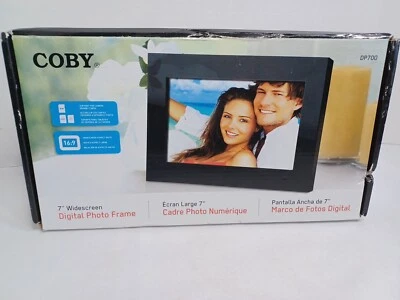 COBY DP700 BLACK WIDESCREEN 7" USB Plug Play LCD Digital Photo Frame Refurbished - Image 1 of 4