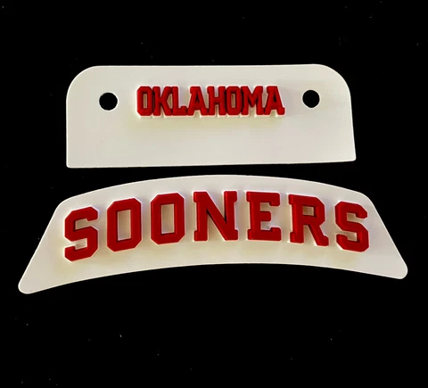 Oklahoma Sooners 3D Schutt Bumper Set, for a Full Size Football Helmet Cover