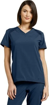 Blusa Médica Estampada White Cross 746 Para Mujer Talla XXS S M 2XL 3XL Secado Rápido Cuello en V Estilo 746 Foto 1 de 4