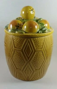 "Maurice Ceramics" 1950's Vintage Cookie Jar Pear Motif 12" Tall Golden Yellow! - Picture 1 of 8