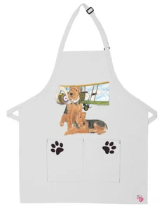 Airedale Terrier Hundeschürze zwei Taschen Latzschürze mit verstellbarem Hals - Bild 1 von 1