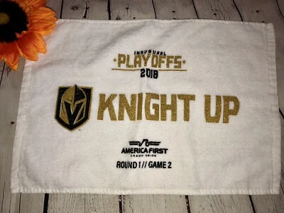 VGK VEGAS GOLDEN KNIGHTS Vs LA KINGS KNIGHT UP 2018 ROUND 1 GAME 2 RALLY TOWEL - Image 1 of 4