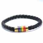 Pride Lgbt Rainbow Unisex Leather Bracelet Gay Pride Jewellery Lesbian Bisexual