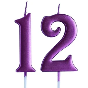 Pink 12th Birthday Candle Number 12 Years Old Cake Topper Girl Party Supplies - Picture 1 of 1