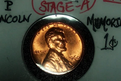 1960 P DDO UNC Mint Error Copper Penny Lincoln Wheat 1c Cent  - Image 1 of 3