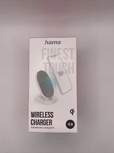 Hama Wireless Qi Handy Fast Ladestation FC10S-Fabric kabellos Induktion 10W Weiß - Bild 1 von 2