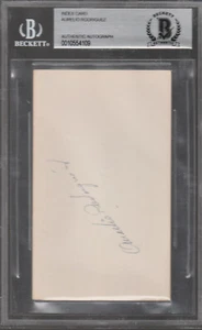 Aurelio Rodriguez (d.2000) Signed 3X5 Index Card Autographed Yankees Sox  BAS - Picture 1 of 1