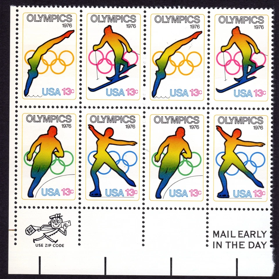 Scott #1698a (1695-98) Winter Olympics 1976 Zip Block of 8 Stamps - MNH LL - Image 1 of 1