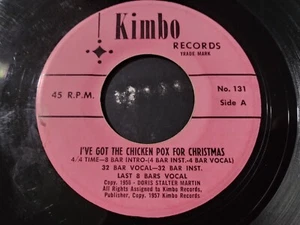 Doris Statler Martin – I've Got Chicken Pox for Christmas VG 45RPM Record 1956 - Picture 1 of 2