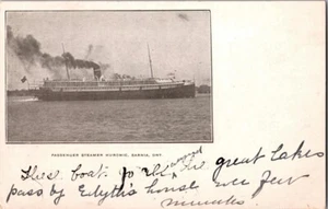 Tarjeta postal privada de correo de Canadá Huronic Sarnia Ontario vapor pasajero c1900 - Imagen 1 de 2