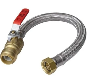Conector de calentador de agua SharkBite U3088FLEX18BVLF válvula de bola de 3/4 x 3/4 FIP x 18" - Imagen 1 de 5