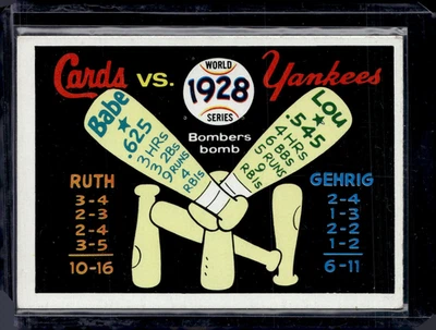 1970 Fleer Laughlin World Series #25 1928 Cardinals / Yankees Ruth Gehrig EX - Image 1 of 2