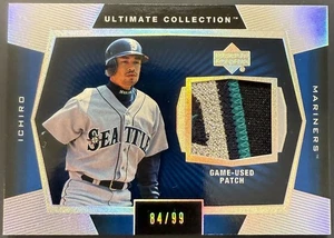 2003 Upper Deck Ultimate Collection game-used jersey patch Ichiro /99 #P-IS - Picture 1 of 3