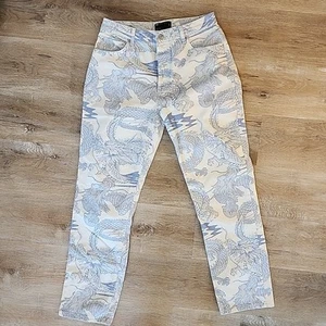 Pantalones de mezclilla Y2K Asos estampado dragón japonés para mujer talla 32 - Imagen 1 de 19