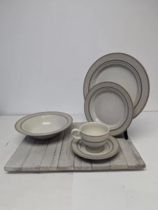 Vintage Mikasa Stone Craft Libretto 5-teiliges Gedeck hellbraun - Bild 1 von 10