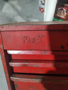 VTG Par X By Snap-on  4 Drawer Metal Tool Box Tool Chest Red  - Picture 1 of 18