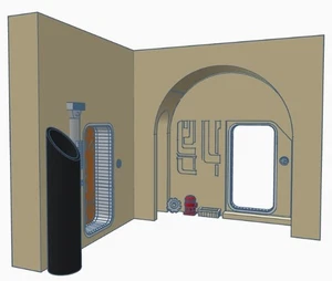 DOCKING BAY 94 ENTRANCE DIORAMA 1:18 3.75" scale  STAR WARS DIORAMA CUSTOM - Picture 1 of 7
