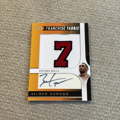 Parche de tela Ben Gordon 2009 Topps Franchise autógrafo automático #21/149 Foto 1 de 2