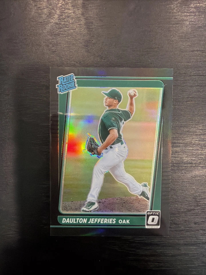 2021 Donruss Optic Daulton Jefferies Black Prizm RC 17/25 A’s - Image 1 of 2