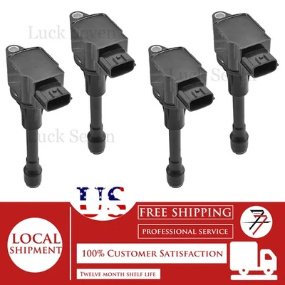 Bobina de encendido y bujía 4 piezas para Nissan Frontier 2005-2019 2,4 L 2,5 L L4 Foto 1 de 4
