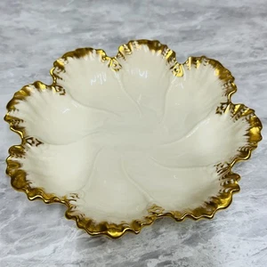 Vintage Lenox 24k Gold Trim Scalloped Oyster Dish 7.5” Rare Excellent! - Picture 1 of 5