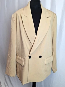 Cotton Traders Beige Camel Blazer Double Breasted Women's UK14 NWT C4617 - Picture 1 of 8