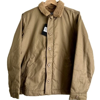 Chaqueta Militar Hurley Tostada Para Hombre-Forrada Sherpa-Talla Pequeña-NUEVA CON ETIQUETAS Foto 1 de 4