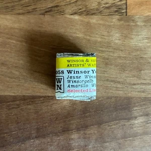 Winsor & Newton Künstler Aquarellfarbe halbe Pfanne Winsor gelb Vintage - Bild 1 von 4