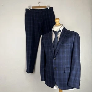 Traje Vitale Barberis Canonico 2 Piezas Para Hombre 42S Azul Oscuro Cuadros 34W 31L Pantalones - Imagen 1 de 24