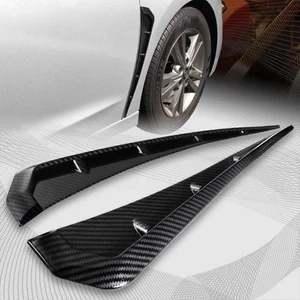 2x Carbon Fiber Car Side Fender Vent Air Wing Cover Body Moldings Trim Universal - Picture 1 of 11