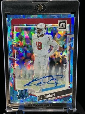 2023 Donruss Optic Bj Ojulari Ice Prizm Rated Rookie Auto 01/15 Cardinals #201 - Image 1 of 4