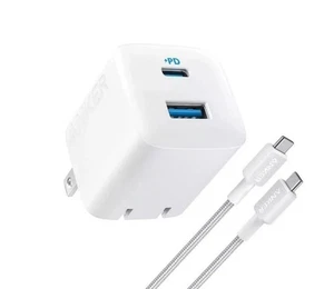 Chargeur mural Anker 2 ports 32W avec câble pour Apple - Blanc - Photo 1 sur 4