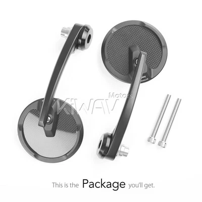 Espejos redondos roscados barra extremo delgado fibra de carbono real se adapta a Indian Scout Bobber Foto 1 de 4