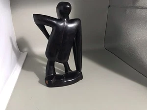 Holzskulptur des Denkers vielleicht Mahagoni - Bild 1 von 11